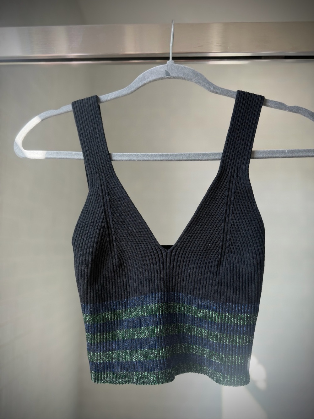 OPENING CEREMONY | S | Striped Crop Sweetheart Stretch Knit Tank Top